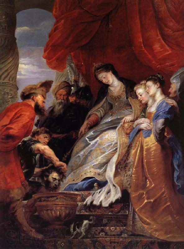 Peter Paul Rubens Thomyris,Rene des Scythes fait plonger la tete de Cyrus dans un vase rempli de sang Spain oil painting art